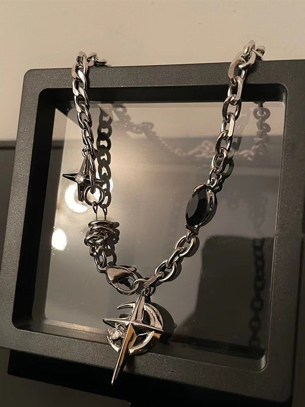 Silver Pendant Chain Y2K Grunge Jewelry