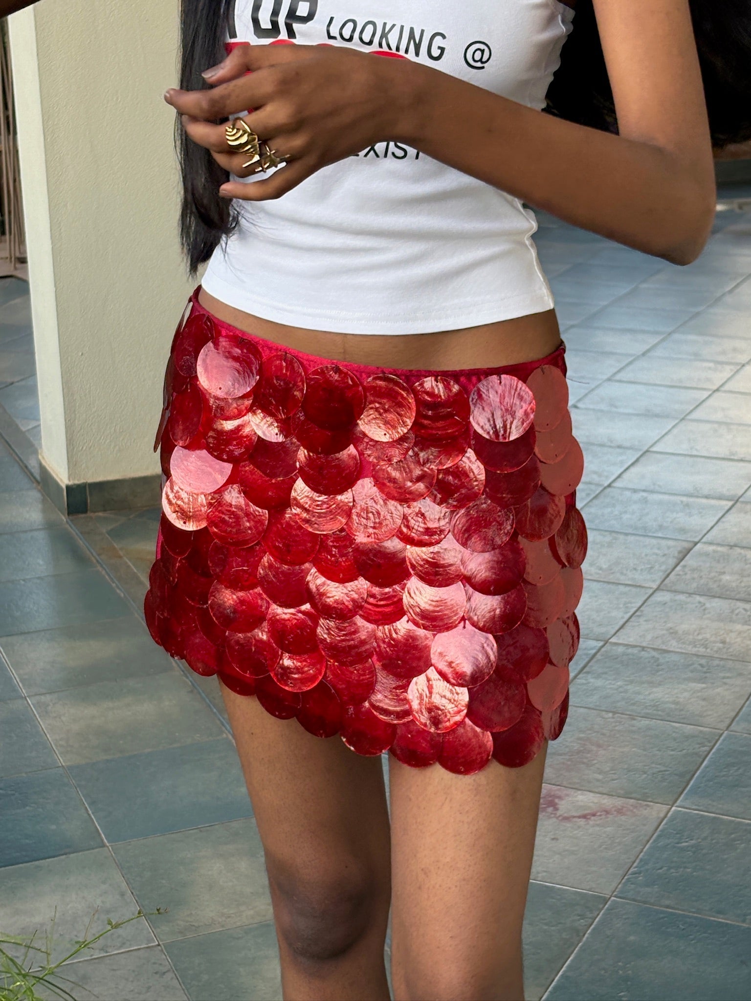 Rockstar GF Red Shell Skirt