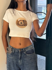 Leopard 9 Ball Baby Tee