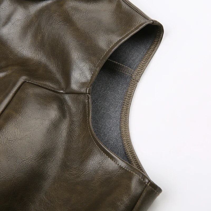 Sleeveless Leather Motorcycle Jacket #VM30MCK - Jamin Leather®