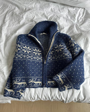 Snow Half High Knit Zip Up Cardigan