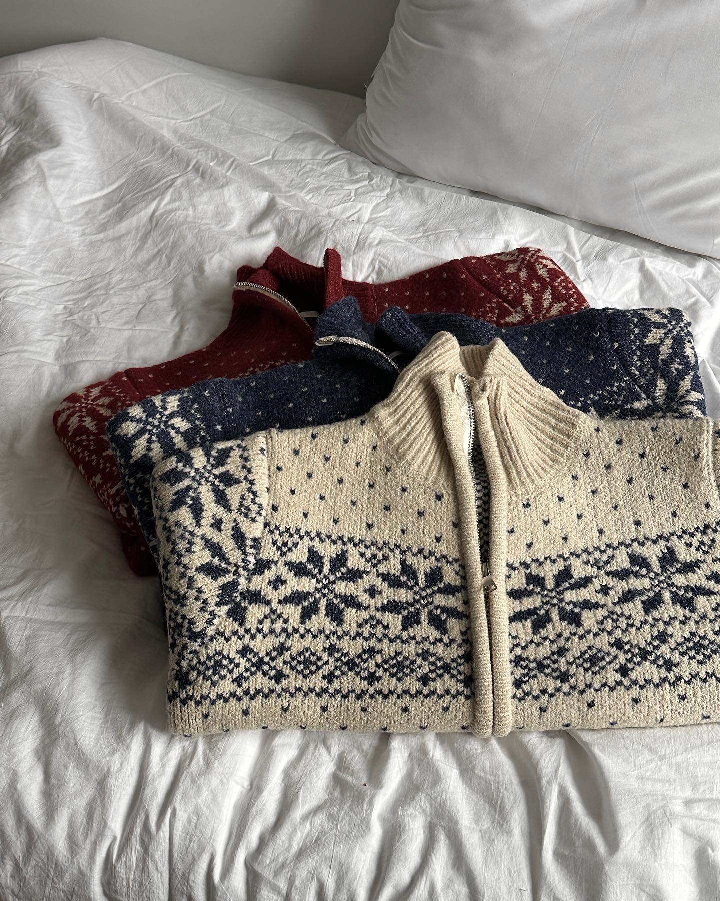 Snow Half High Knit Zip Up Cardigan