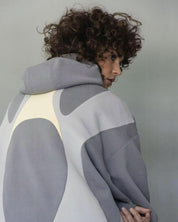 Grey Patchwork Hoodie