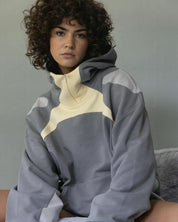 Grey Patchwork Hoodie