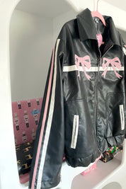 Ribbon Leather Jacket