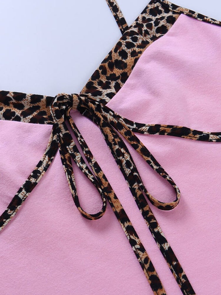 Pink Leopard Lining Cami