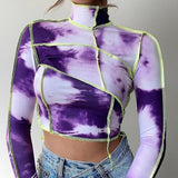 Purple Contrast Stich Top