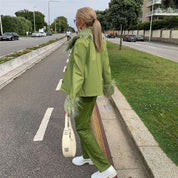 Green PU Leather Jacket