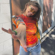 Gina Orange Long Sleeve Top