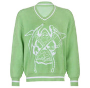 Y2K Retro Mint Green Knit Sweater