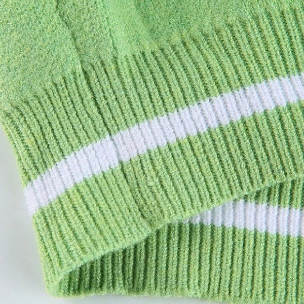 Y2K Retro Mint Green Knit Sweater
