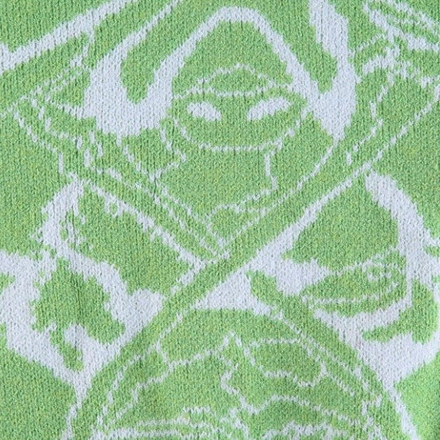 Y2K Retro Mint Green Knit Sweater