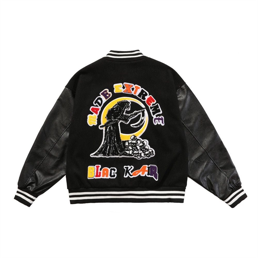 Reaper Leather Varsity Jacket