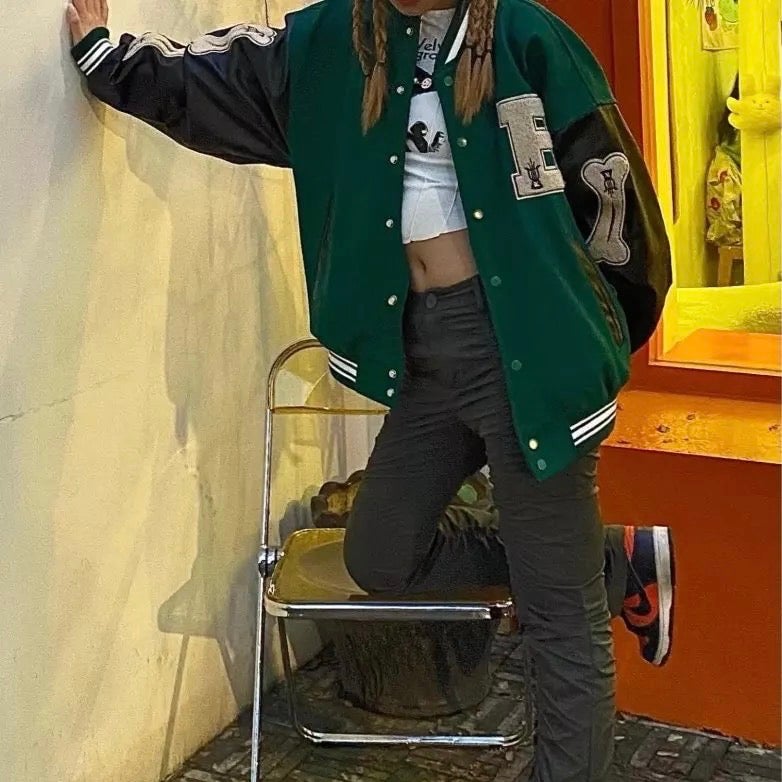 Green Tiktok Bone Jacket :  (version b)